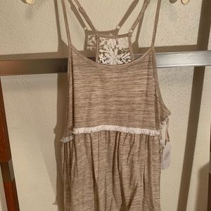 Tan tank top with lace